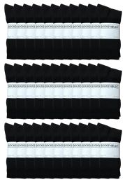 72 Wholesale Yacht & Smith Mens Athletic Crew Socks , Soft Cotton, Terry Cushion, Sock Size 10-13 Black