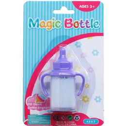 72 Wholesale 3.75" Magic Toy Baby Bottle On Blister Card W/ Accessories