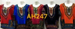 96 Pieces African Bright Dashiki Cotton Shirt Variety Colors Size Assorted - Womens Sundresses & Fashion