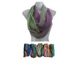 144 Pieces Womens Fashion Colorful Tie Dye Infiniti Scarf - Womens Fashion Scarves