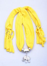 120 Pieces Womens Fashion Charm And Pendant Scarf In Yellow - Womens Fashion Scarves