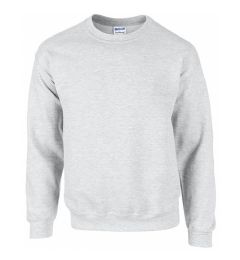 12 Bulk Gildan Unisex Ash Grey Crew Neck Sweatshirt, Size Small