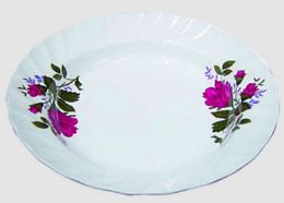 72 Pieces Plastic Rose Patter Plate - Plastic Bowls and Plates