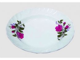 120 Pieces Plastic Rose Patter Plate - Plastic Bowls and Plates