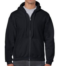 24 Pieces Cotton Plus Adult Black Hooded Zipper, Size Medium - Mens Sweat Shirt