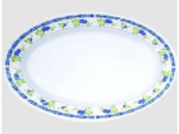 72 Wholesale Plastic Dish Grape Pattern Fourteen Inch