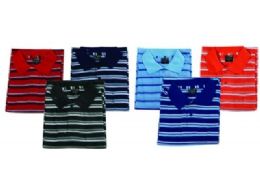 48 Pieces Mens Regular Fit Cotton Striped Polo Shirt - Mens T-Shirts