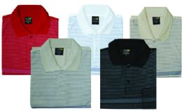 48 Pieces Mens Regular Fit Cotton Striped Polo Shirt - Mens T-Shirts