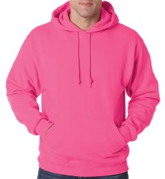 24 Wholesale Cotton Plus Unisex Pink Hooded Pullover, Size Large
