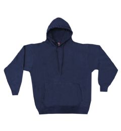 24 Wholesale Cotton Plus Unisex Navy Hooded Pullover, Size Medium