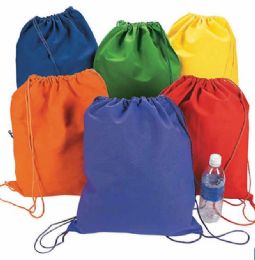 72 Wholesale Assorted Colors Draw String Cinch Bag 13 Inch