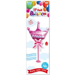 96 Wholesale Seventeen Inch Balloon Girl With Stand And Bow