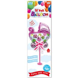 96 Wholesale Sixteen Inch Balloon Girl With Stand And Bow