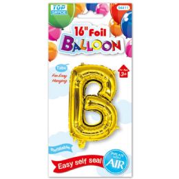 96 Wholesale Sixteen Inch Balloon Gold Letter B
