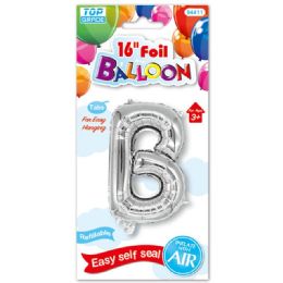 96 Wholesale Sixteen Inch Balloon Silver Letter B