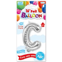 96 Wholesale Sixteen Inch Balloon Silver Letter C