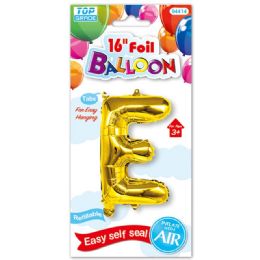 96 Wholesale Sixteen Inch Balloon Gold Letter E