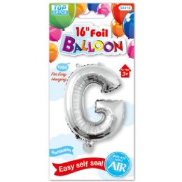 96 Wholesale Sixteen Inch Balloon Silver Letter G