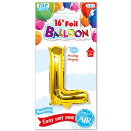 96 Wholesale Sixteen Inch Balloon Gold Letter L
