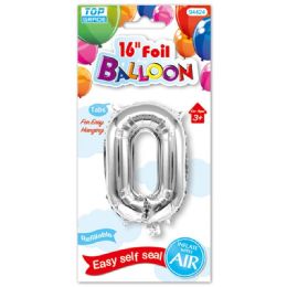 96 Pieces Sixteen Inch Balloon Silver Letter O - Balloons & Balloon Holder
