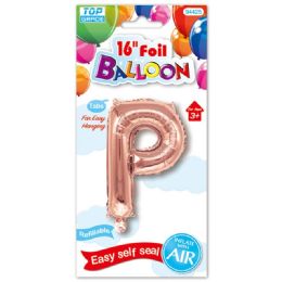 96 Wholesale Sixteen Inch Balloon Rose Gold Letter P