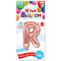 96 Wholesale Sixteen Inch Balloon Rose Gold Letter R