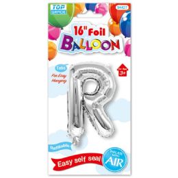 96 Wholesale Sixteen Inch Balloon Silver Letter R