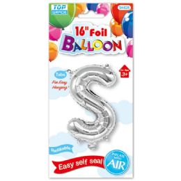 96 Wholesale Sixteen Inch Balloon Silver Letter S