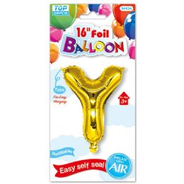 96 Wholesale Sixteen Inch Balloon Gold Letter Y
