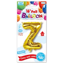 96 Wholesale Sixteen Inch Balloon Gold Letter Z