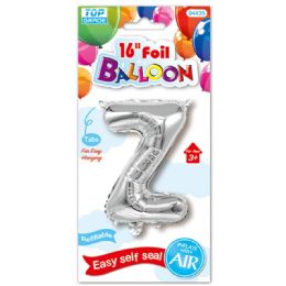 96 Wholesale Sixteen Inch Balloon Silver Letter Z