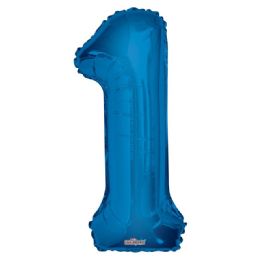 30 Wholesale Thirty Four Inch Blue Balloon Number One