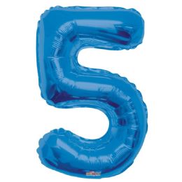 30 Wholesale Thirty Four Inch Blue Balloon Number Five