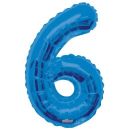 30 Wholesale Thirty Four Inch Blue Balloon Number Six