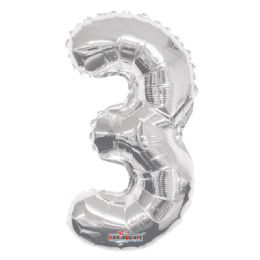 30 Wholesale Thirty Four Inch Silver Balloon Number Three