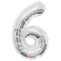 30 Wholesale Thirty Four Inch Silver Balloon Number Six
