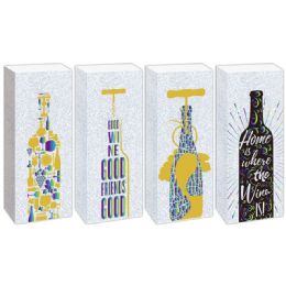 144 Units of Wine Bag Glitter And Hot Stamping - Gift Bags Hologram