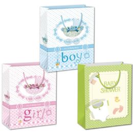 72 Units of Baby Bag Glitter - Gift Bags Baby