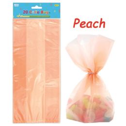 96 Wholesale Loot Bag Peach Twenty Count