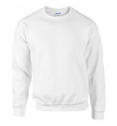 24 Wholesale Gildan Irregular Unisex White Crew Neck Sweatshirt, Size Small