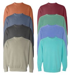 24 Bulk Unisex Comfort Colors Irregular Crew Neck Sweatshirt, Size Small