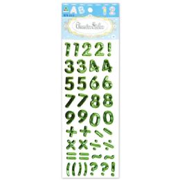 144 Pieces Shiny Stickers Numbers Green - Stickers