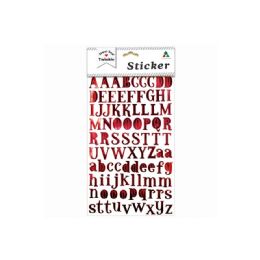 144 Pieces Shiny Stickers Letters Red - Stickers