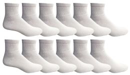 12 of Yacht & Smith Men's Cotton Sport Ankle Socks Size 10-13 Solid White