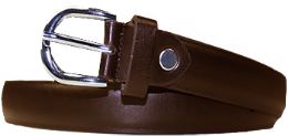 36 Pieces Kids Genuine Leather Fashion Belts In Brown - Belts