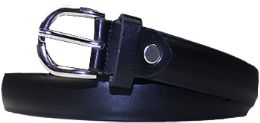 36 Pieces Kids Genuine Leather Fashion Belts In Black - Belts