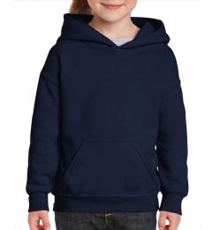 24 Wholesale Youth Gildan Irregular Navy Color Hooded Pullover, Size Medium