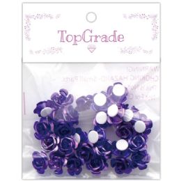 96 Wholesale Craft Rose Sticker In Purple