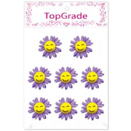 96 Pieces Foam Flower In Purple - Stickers