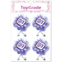 96 Wholesale Satin Flower Purple